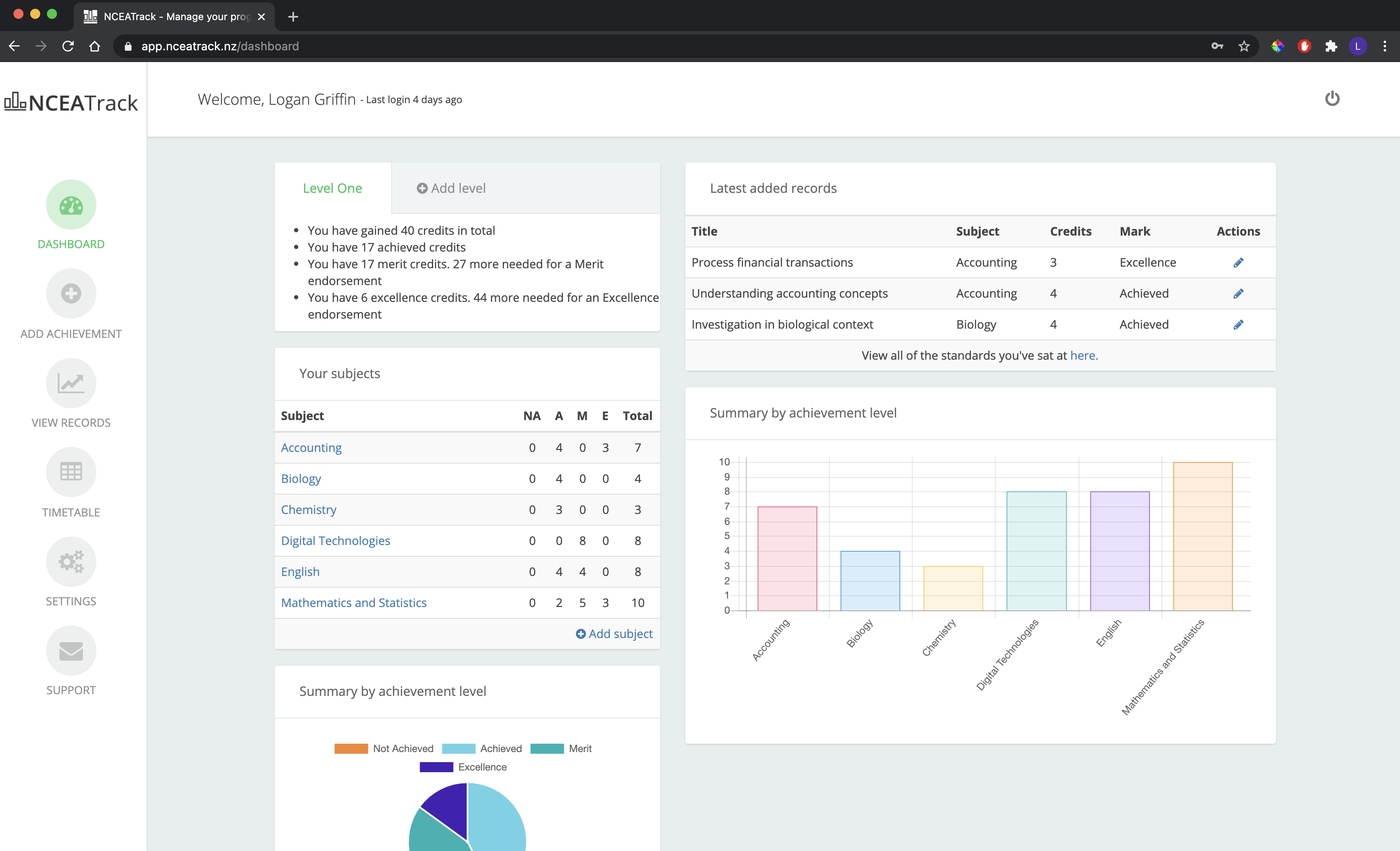 nceatrack screenshot