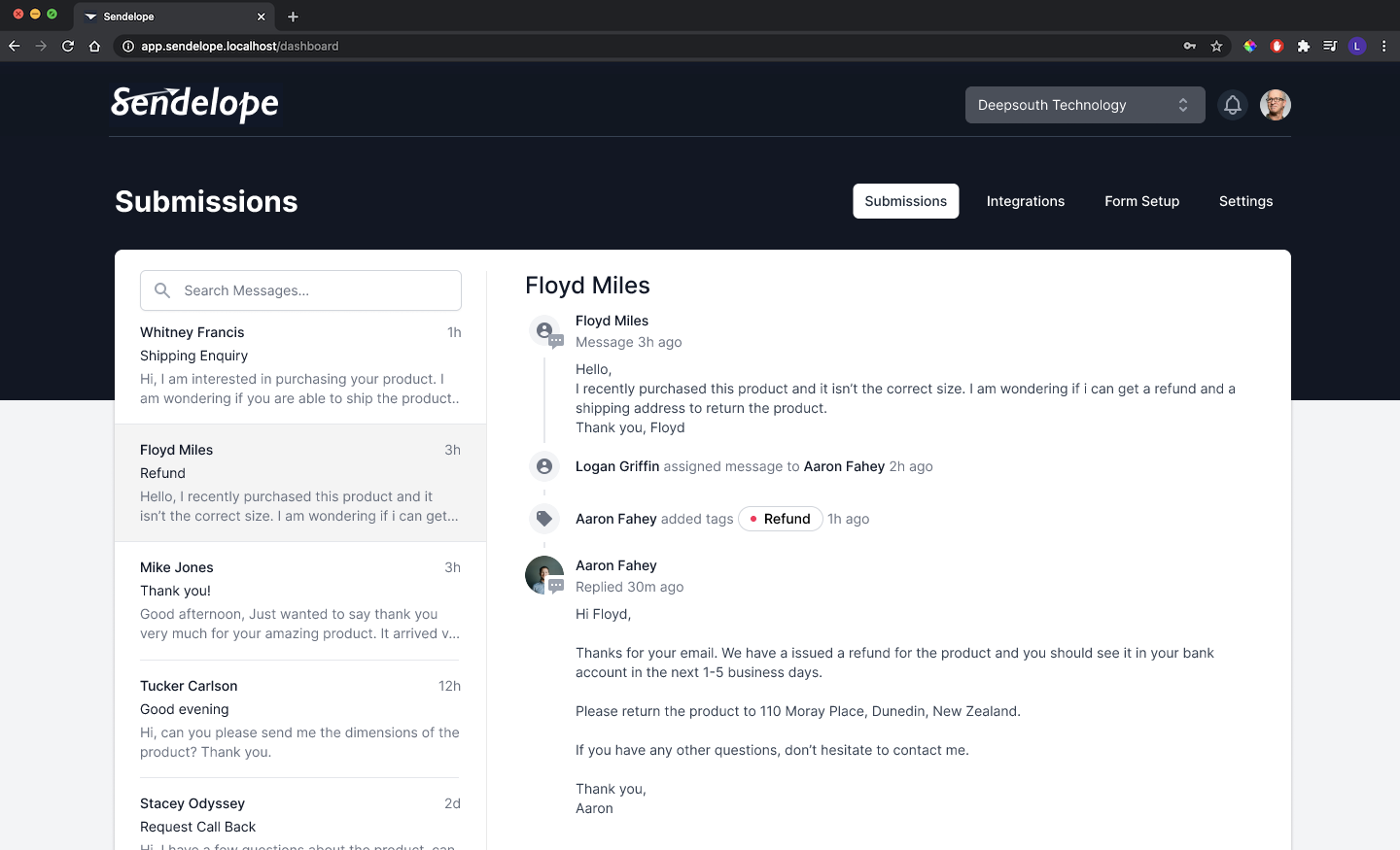 sendelope screenshot